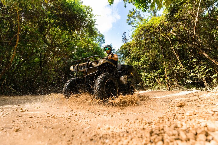 Cancun Extreme Local Adventure: Cancun ATV Jungle Adventure, Ziplines, Cenote and Tequila Tasting