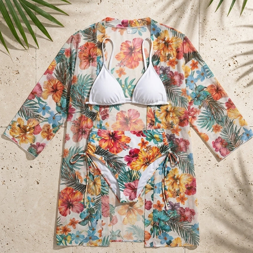 Set de Traje de Baño para Mujer con Cover-Up
