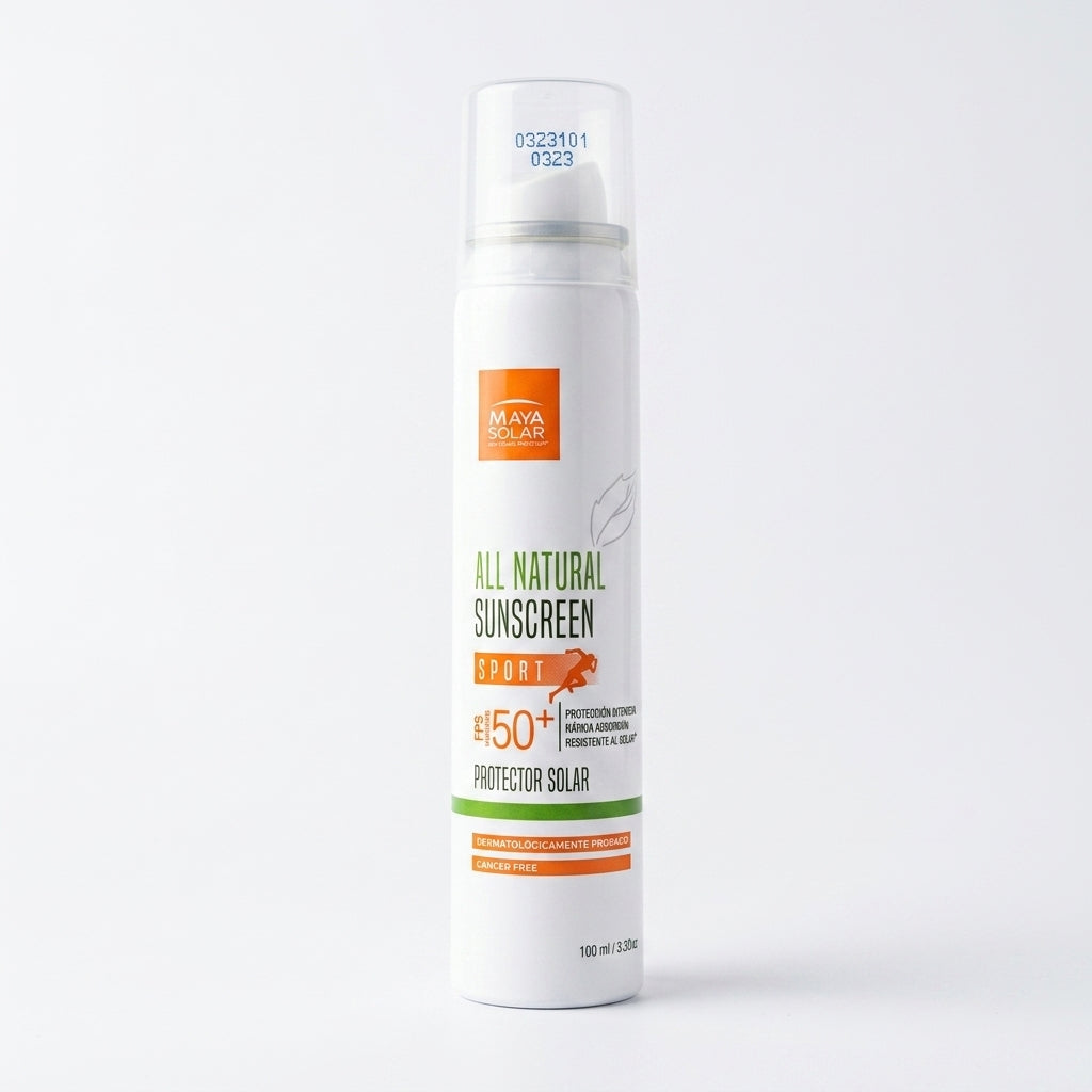 Bloqueador Deportivo Maya Solar SPF 50 (100ml) — Dermatológico, Resistente al Agua, Reef-Safe