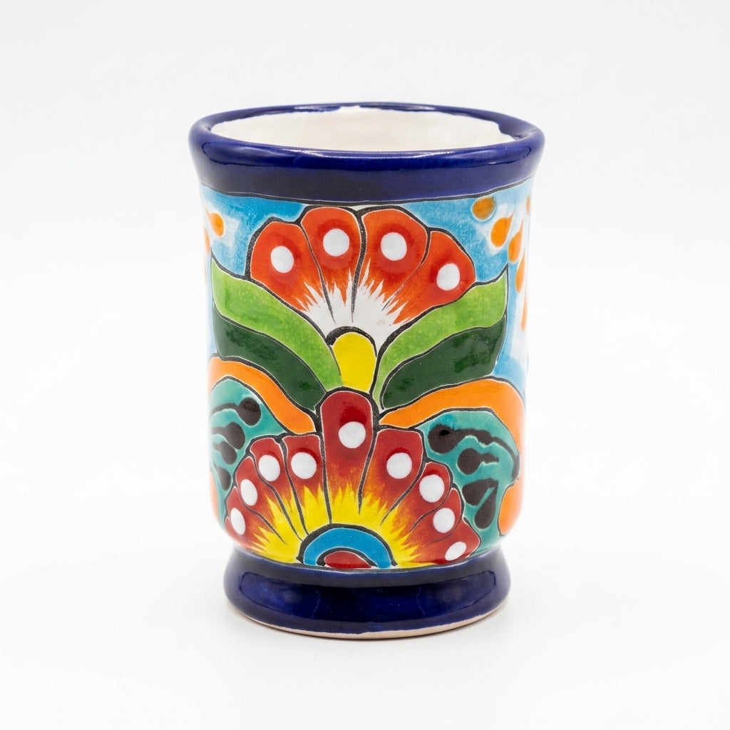Hand-Painted Talavera Mug Set (4-Piece, Assorted Patterns)