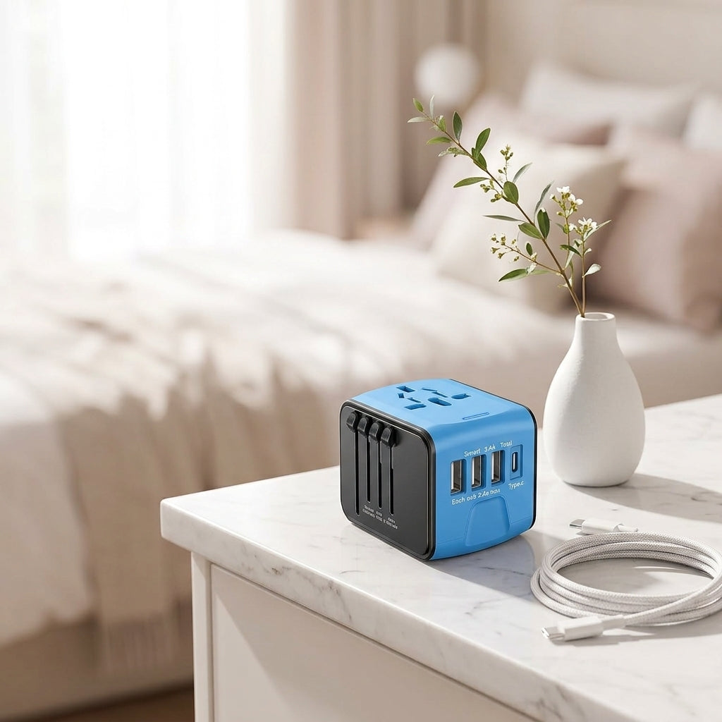 Universal Travel Plug Adapter with USB-C + 3 USB-A Ports