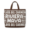 Riviera Maya / Playa del Carmen brown beach tote bag, Cancun souvenir.