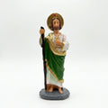 Hand-painted San Judas Tadeo (Saint Jude Thaddeus) statue, 10 cm, Mexican folk art.