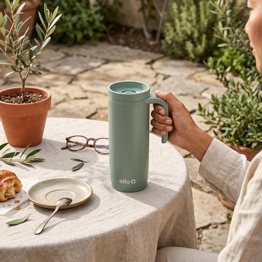 Ello Insulated Travel Mug - Green/Black