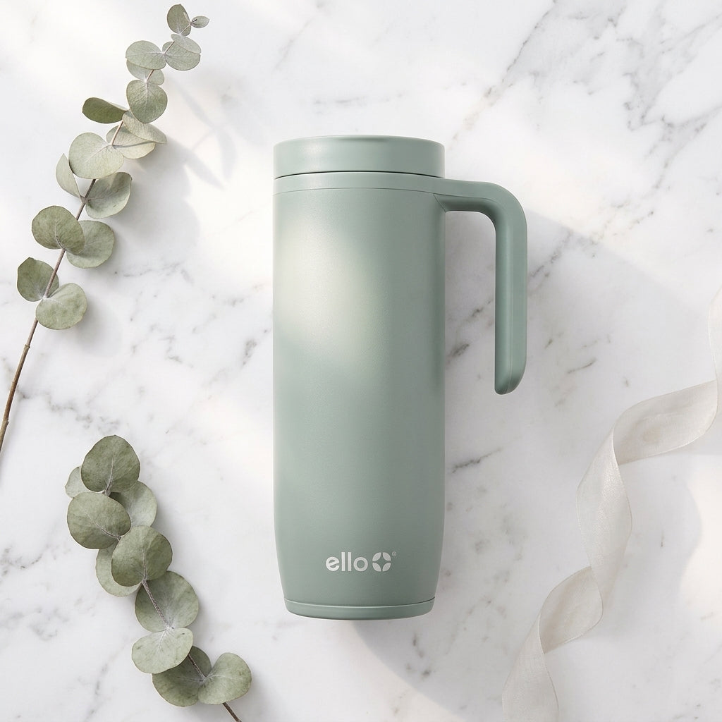 Ello Insulated Travel Mug - Green/Black
