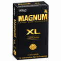Trojan Magnum XL lubricated condoms 12 pack angled front view